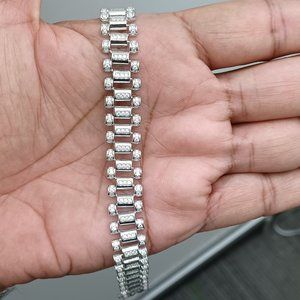925 Sterling Silver Men Moissanite Diamond Bracelet